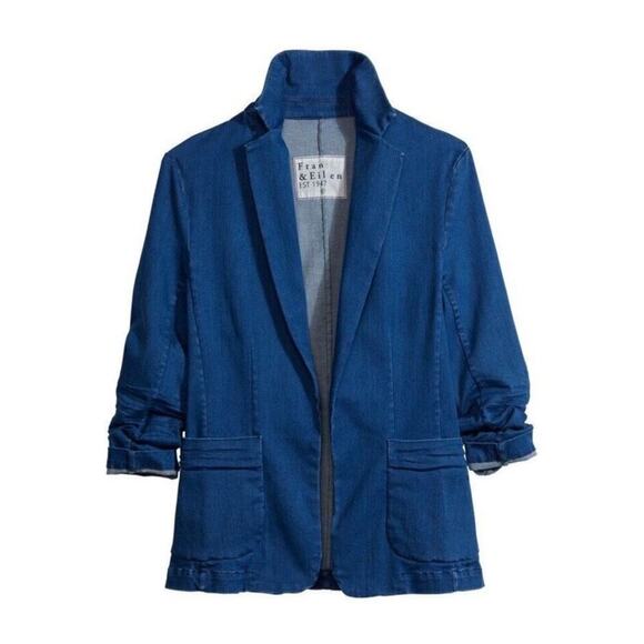 Frank & Eileen Dublin 1977 Wash Blue Italian Performance Denim Blazer Size XS - Picture 4 of 15